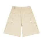 Load image into Gallery viewer, Coastal Woven Cotton Cargo Shorts Apricot back view
