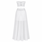 Load image into Gallery viewer, Solstice Crochet Two-Piece Set - White back view, garment only
