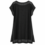 Load image into Gallery viewer, Pacific Crochet Cover-Up - Black back view, garment only
