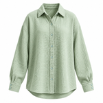 Load image into Gallery viewer, Coastal Gauze Resort Shirt - Light Green front view, garment only

