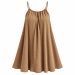 Load image into Gallery viewer, Sea Glass Cotton Gauze Dress - Light Brown front view, garment only

