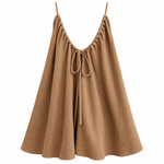 Load image into Gallery viewer, Sea Glass Cotton Gauze Dress - Light Brown back view, garment only
