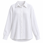 Load image into Gallery viewer, Coastal Gauze Resort Shirt - White front view, garment only
