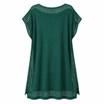 Load image into Gallery viewer, Pacific Crochet Cover-Up - Dark Green back view, garment only
