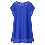 Load image into Gallery viewer, Pacific Crochet Cover-Up - Royal Blue back view, garment only
