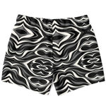 Load image into Gallery viewer, Elara Noir Tide monochrome swim trunks, back
