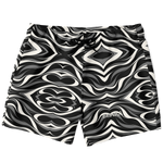 Load image into Gallery viewer, Elara Noir Tide monochrome swim trunks, front
