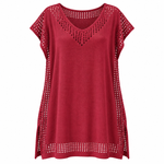 Load image into Gallery viewer, Pacific Crochet Cover-Up - Deep Purple front view, garment only
