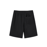 Load image into Gallery viewer, Coastal Cotton-Blend Drawstring Resort Shorts Black back view
