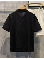 Load image into Gallery viewer, Black textured coastal polo back
