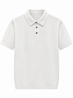 Load image into Gallery viewer, Textured coastal polo White front, no visible tag
