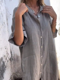 Coastal Linen Shirt Dress