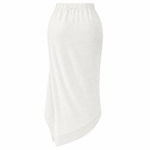 Load image into Gallery viewer, Coastline Tassel Wrap Skirt - White back view, garment only
