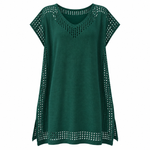 Load image into Gallery viewer, Pacific Crochet Cover-Up - Dark Green front view, garment only
