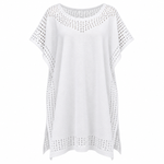 Load image into Gallery viewer, Pacific Crochet Cover-Up - White front view, garment only
