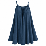 Load image into Gallery viewer, Sea Glass Cotton Gauze Dress - Denim Blue front view, garment only
