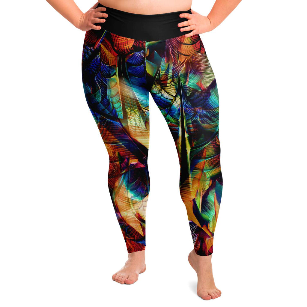 Women's Plus Size Leggings - Abstract - Elara Activewear