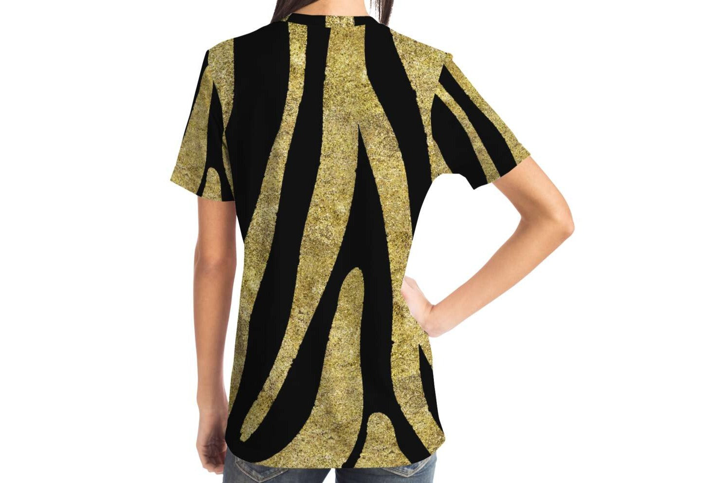 Women's Pocket T-Shirt - Stripes - Elara Activewear