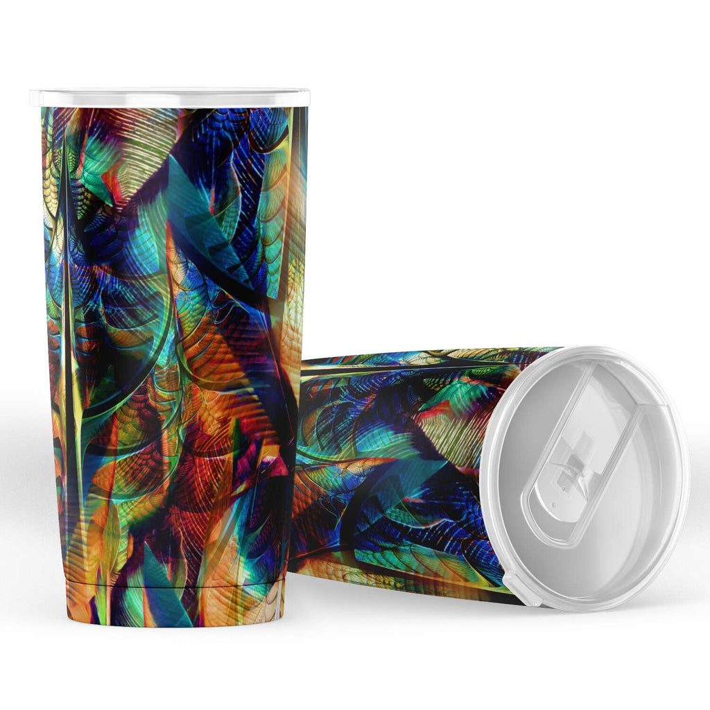 20oz Double-Walled Stainless Steel Tumbler - Abstract - Elara Activewear