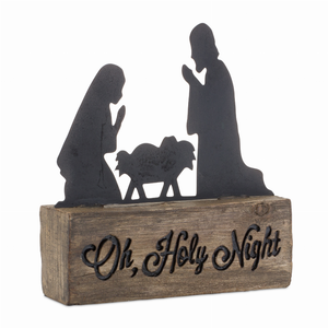 Home Décor Block - Holy Family 5.5"L x 6"H Resin/Metal