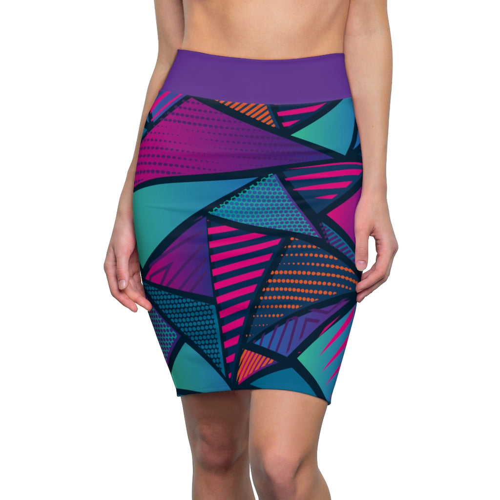 Women's Pencil Skirt - Polygon