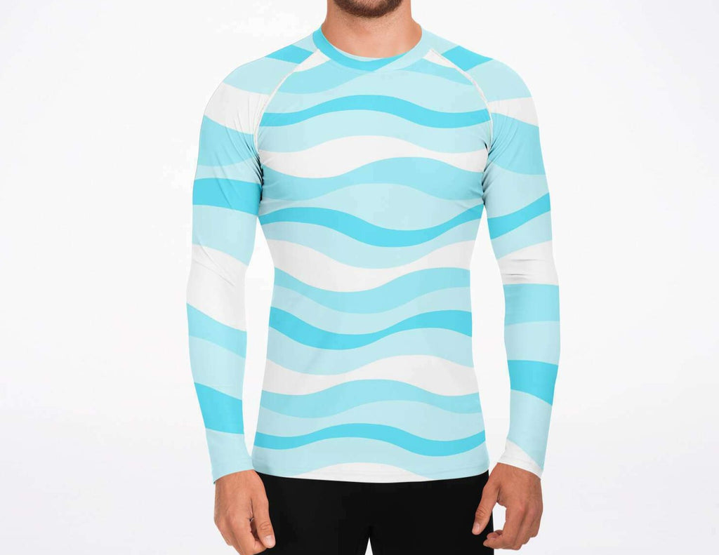 Men's Swim Shirt / Rash Guard - Waves - Elara Activewear