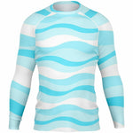 Load image into Gallery viewer, Seafoam Wave Men's Long-Sleeve Swim Shirt, front view, garment only

