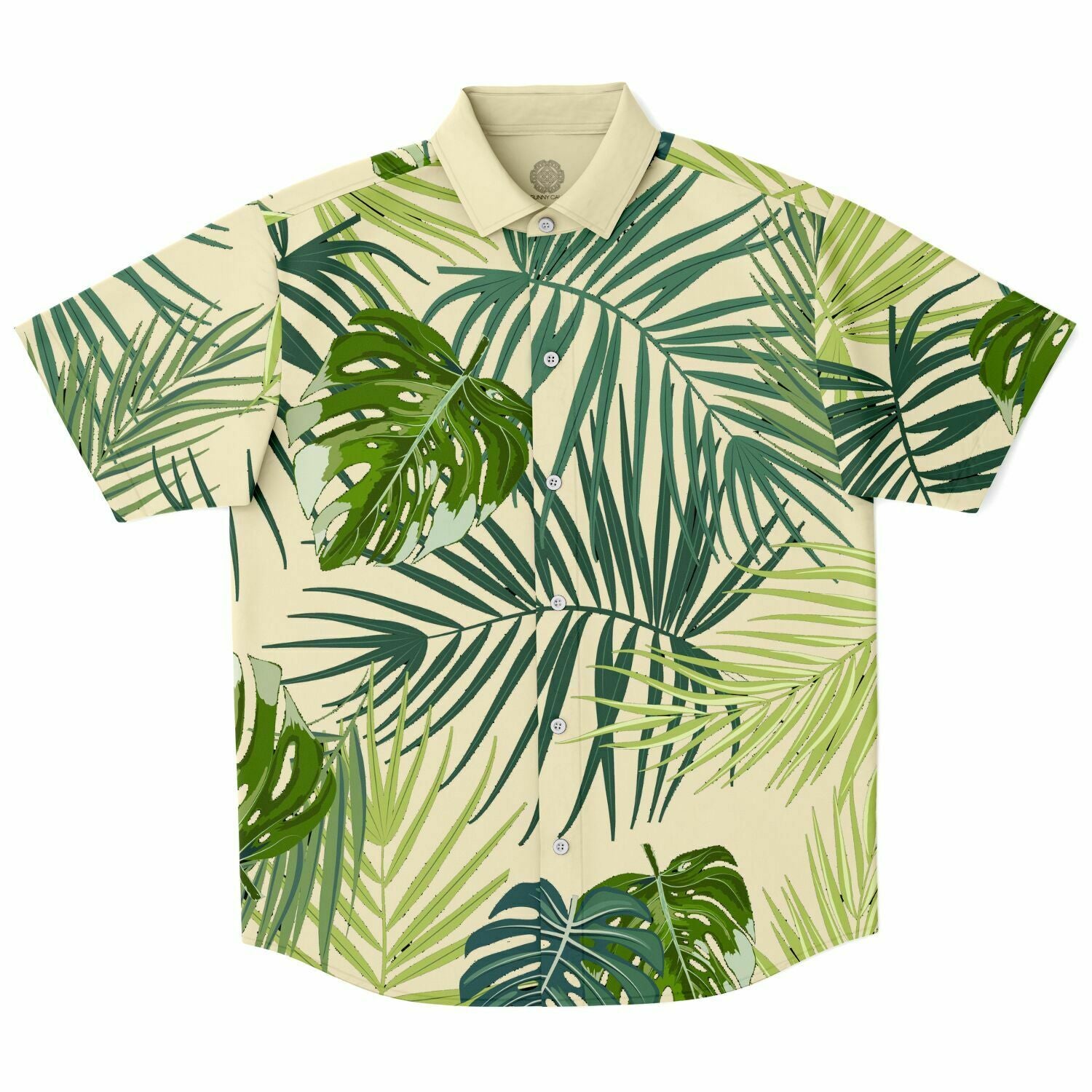 Natural Light Hawaiian Sea Island Pattern Shirt Natural Light Hawaiian Shirt  New - Revetee