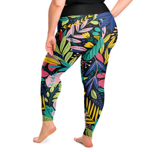 Women's Plus Size Leggings - Botanical - Elara Activewear