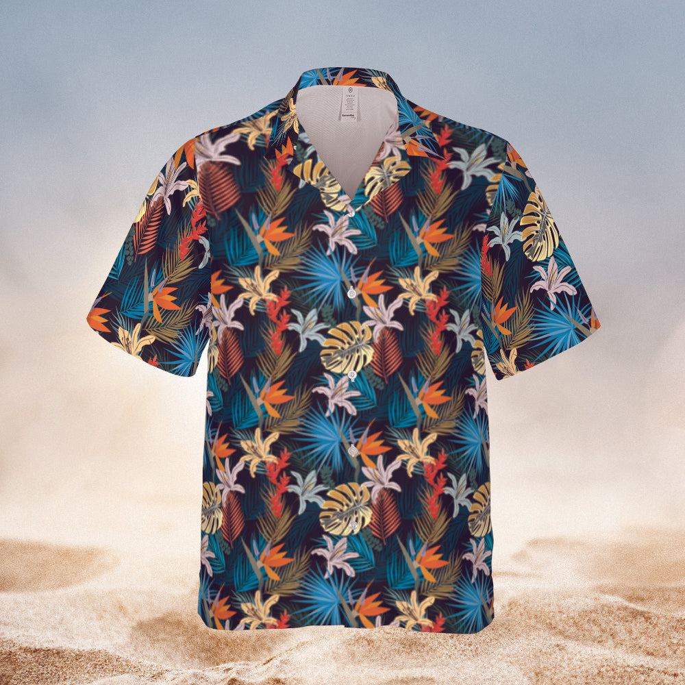 Men's Hawaiian Shirt - Plumeria - Elara Activewear