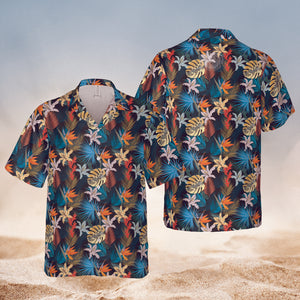 Men's Hawaiian Shirt - Plumeria - Elara Activewear