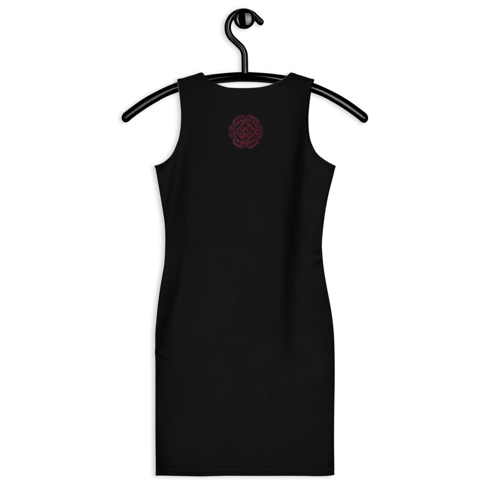 Women's Bodycon Dress - Love is Red - Elara Activewear