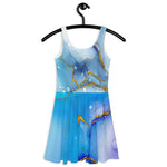 Load image into Gallery viewer, Blue Marble Skater Dress
