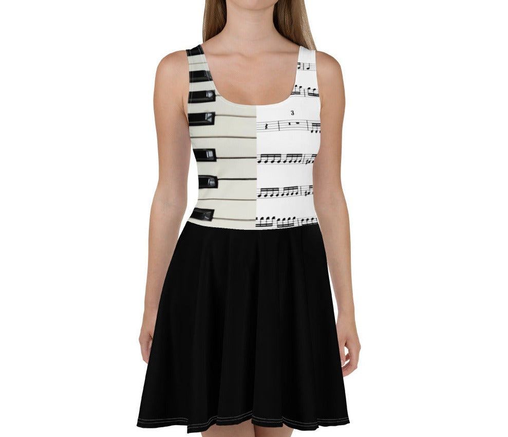 Women's Skater Dress - Piano - Elara Activewear