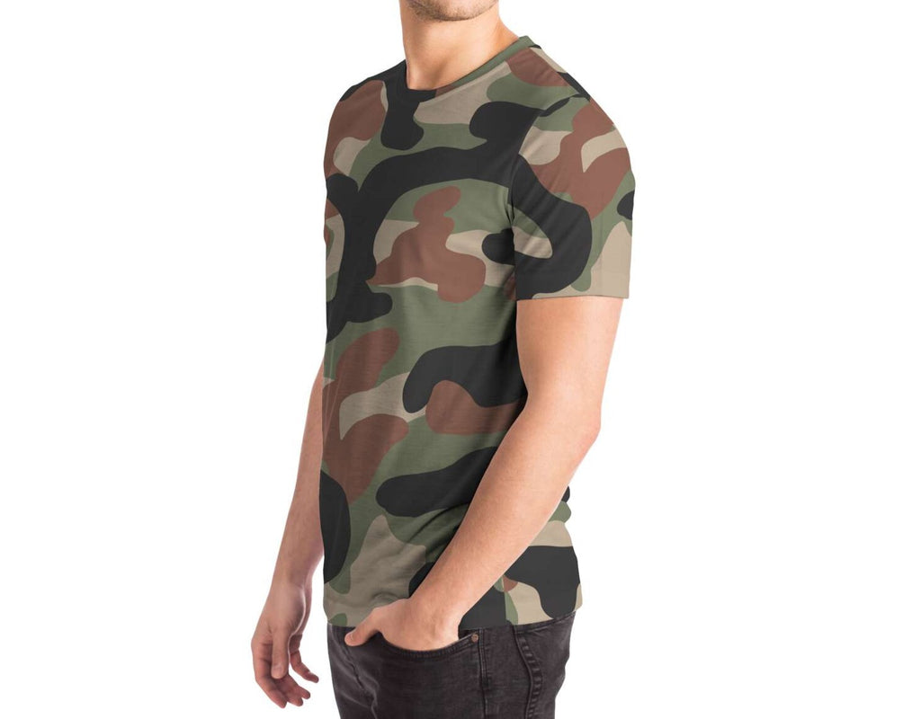 Men's Crew Neck T-Shirt - Camouflage - Elara Activewear