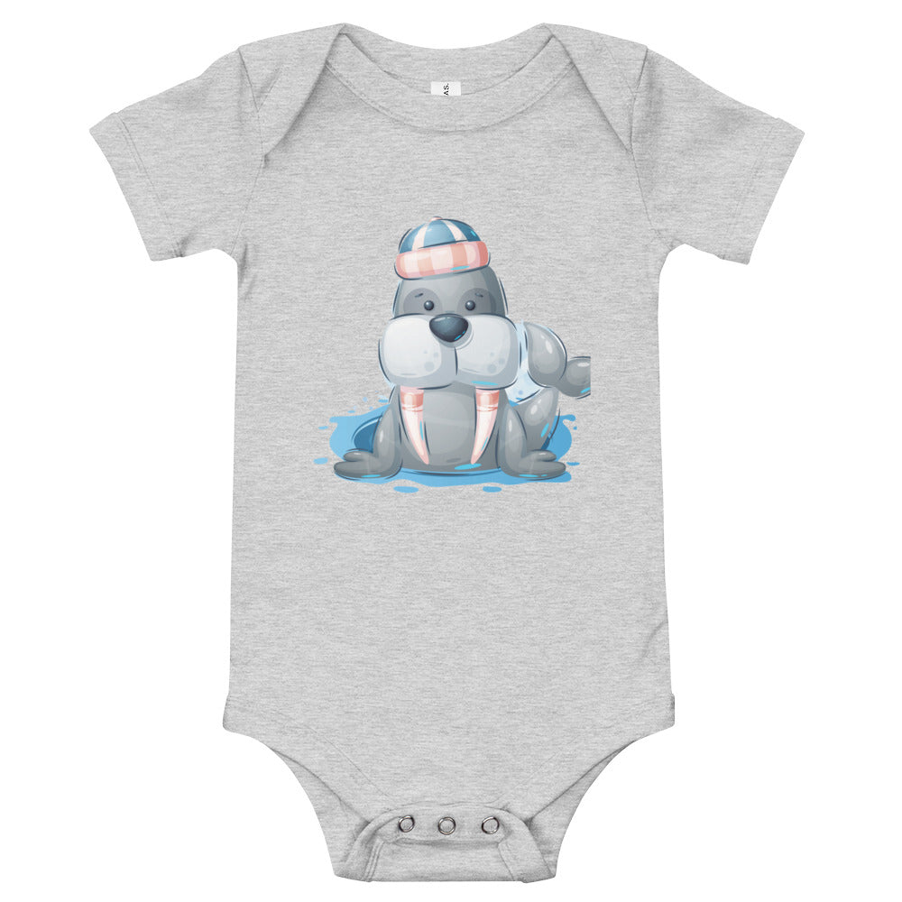 Baby Short Sleeve Bodysuit - Wilbur Walrus - Elara Activewear