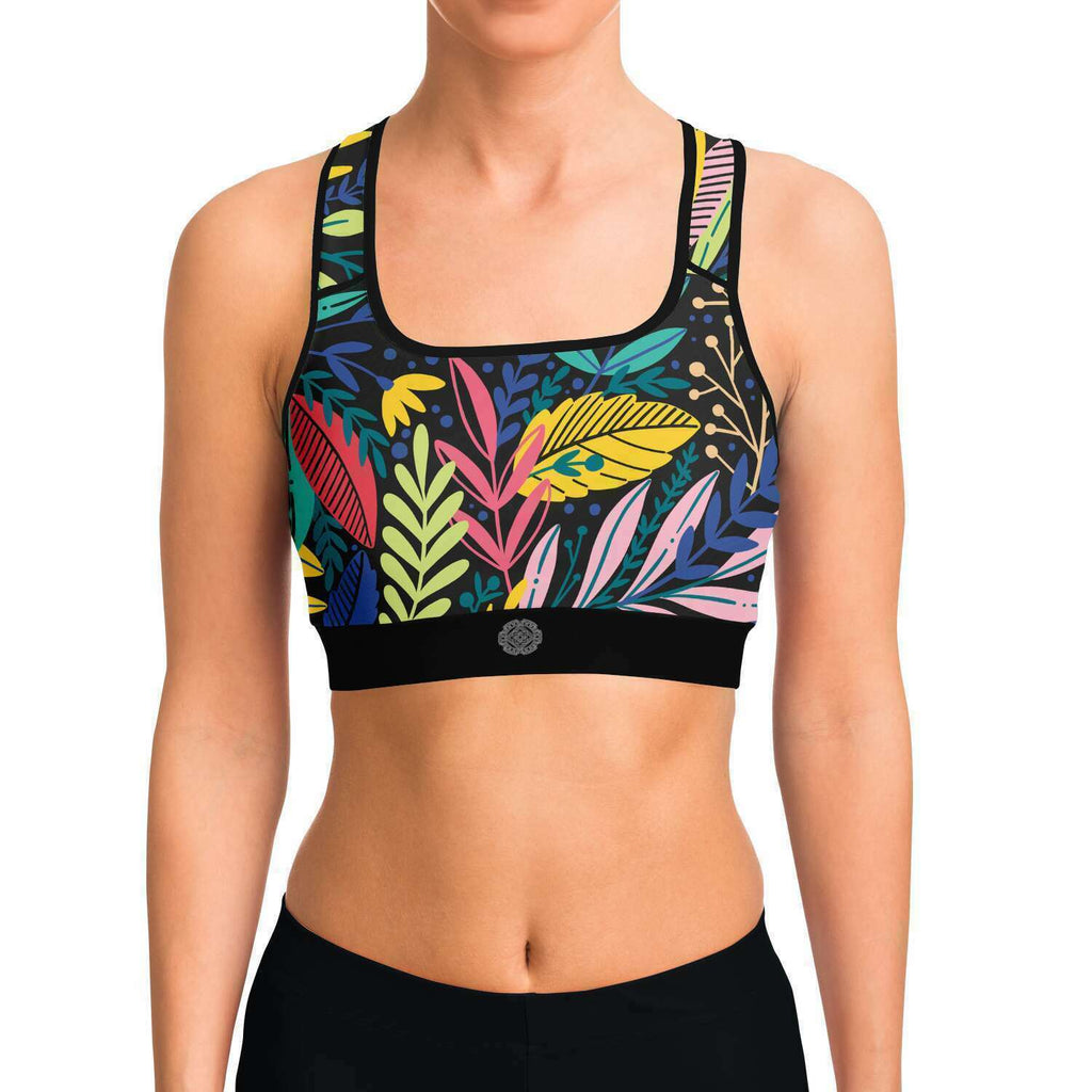 Women's Sports Bra - Botanical - Elara Activewear