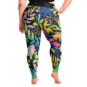 Women's Plus Size Leggings - Botanical - Elara Activewear