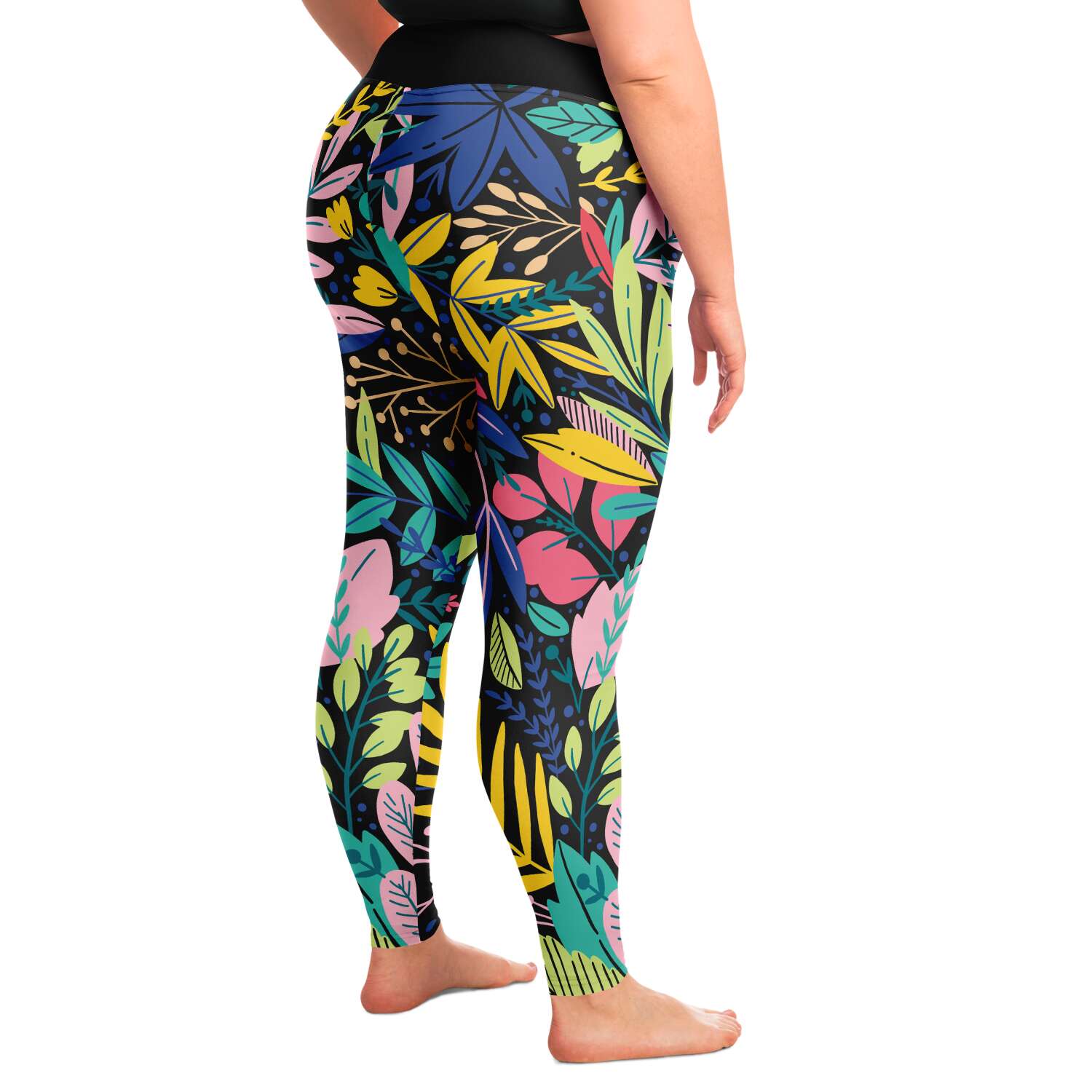 Women's Plus Size Leggings - Botanical - Elara Activewear