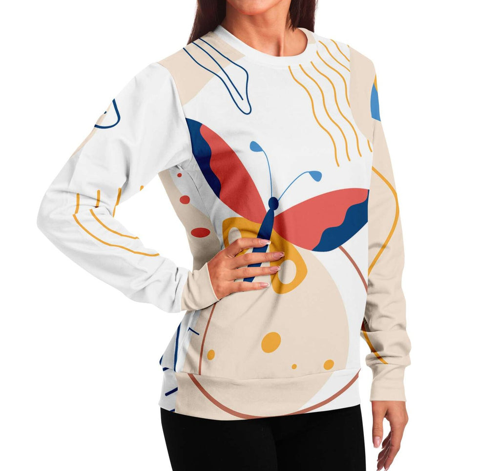 Women's Fashion Sweatshirt - Butterflies - Elara Activewear