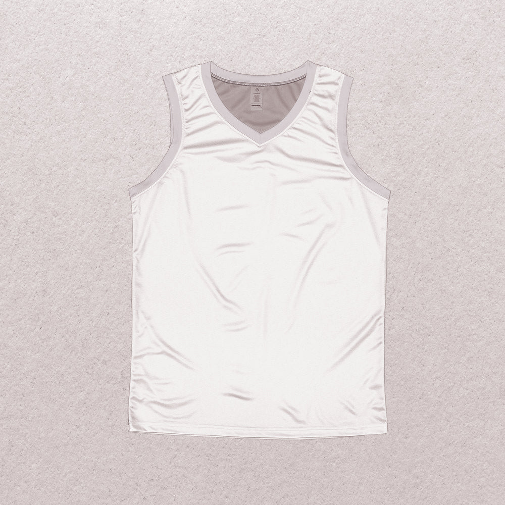 Men's V-Neck Sleeveless Tank Top - White Plains - Elara Activewear