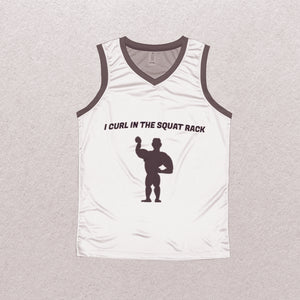 Men's V-Neck Sleeveless Tank Top - I Curl In The Squat Rack - Elara Activewear