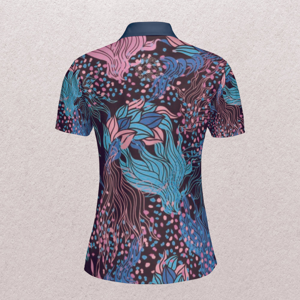 Women's Polo Shirt - Abstract - Elara Activewear