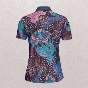 Women's Polo Shirt - Abstract - Elara Activewear